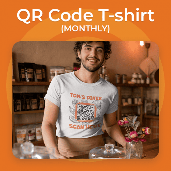 QR Code TShirt Monthly Subscription Printing 1 side Restomaps